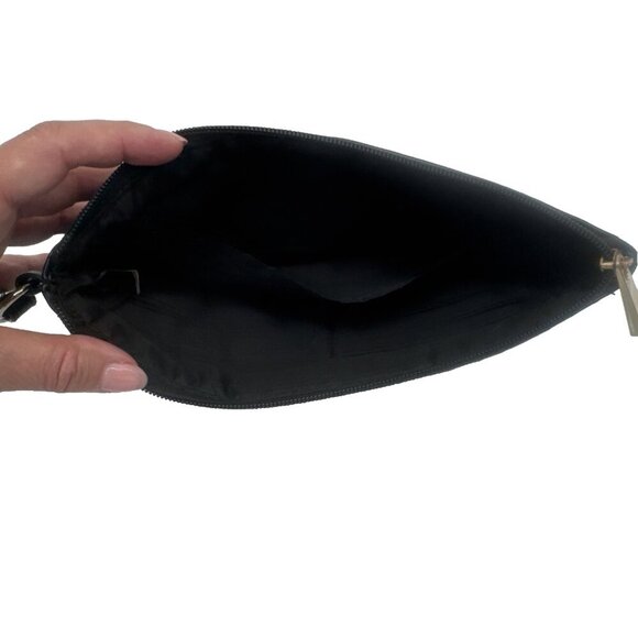 GUESS LOGO black and gold hardware soft case clutch embossed G Faux leather - Picture 5 of 11